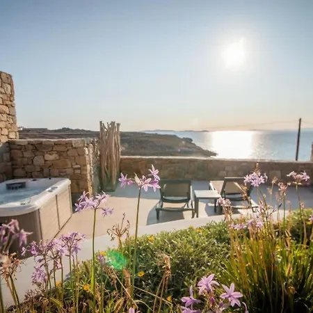 Romantic Mykonian Oasis With Jacuzzi & Sea View